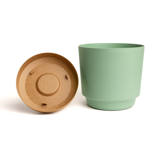 11.5" Contemporary Flower Pot with Saucer
