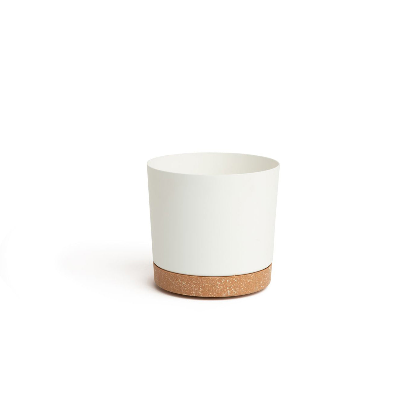 6.5" Contemporary Flower Pot with Saucer - Designer White