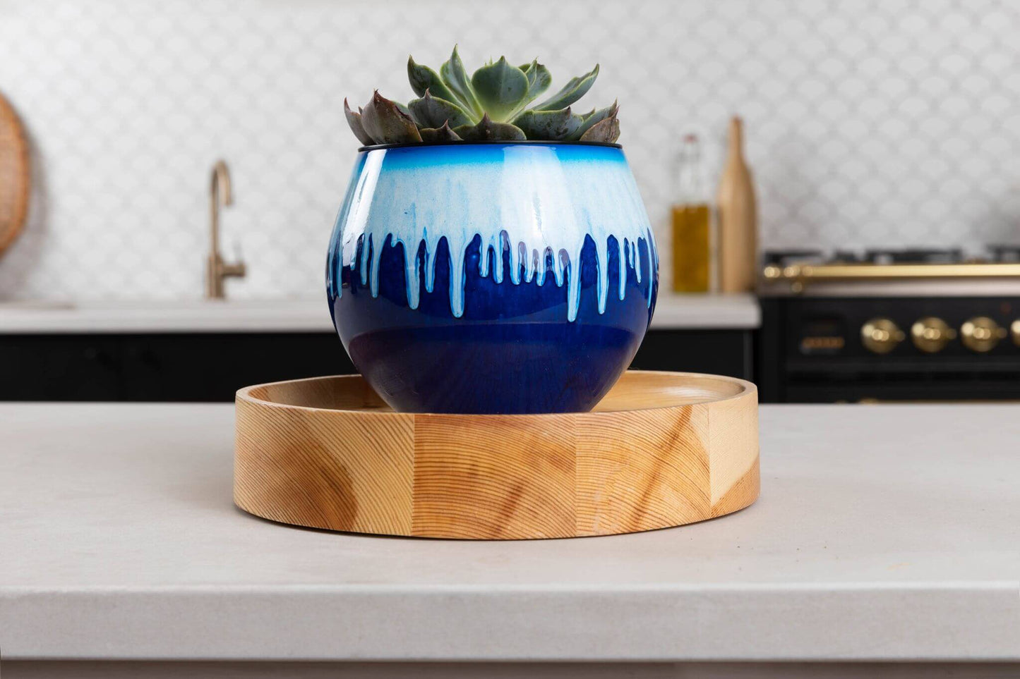 6 inch  Self Watering Pot - Blizzard Blue