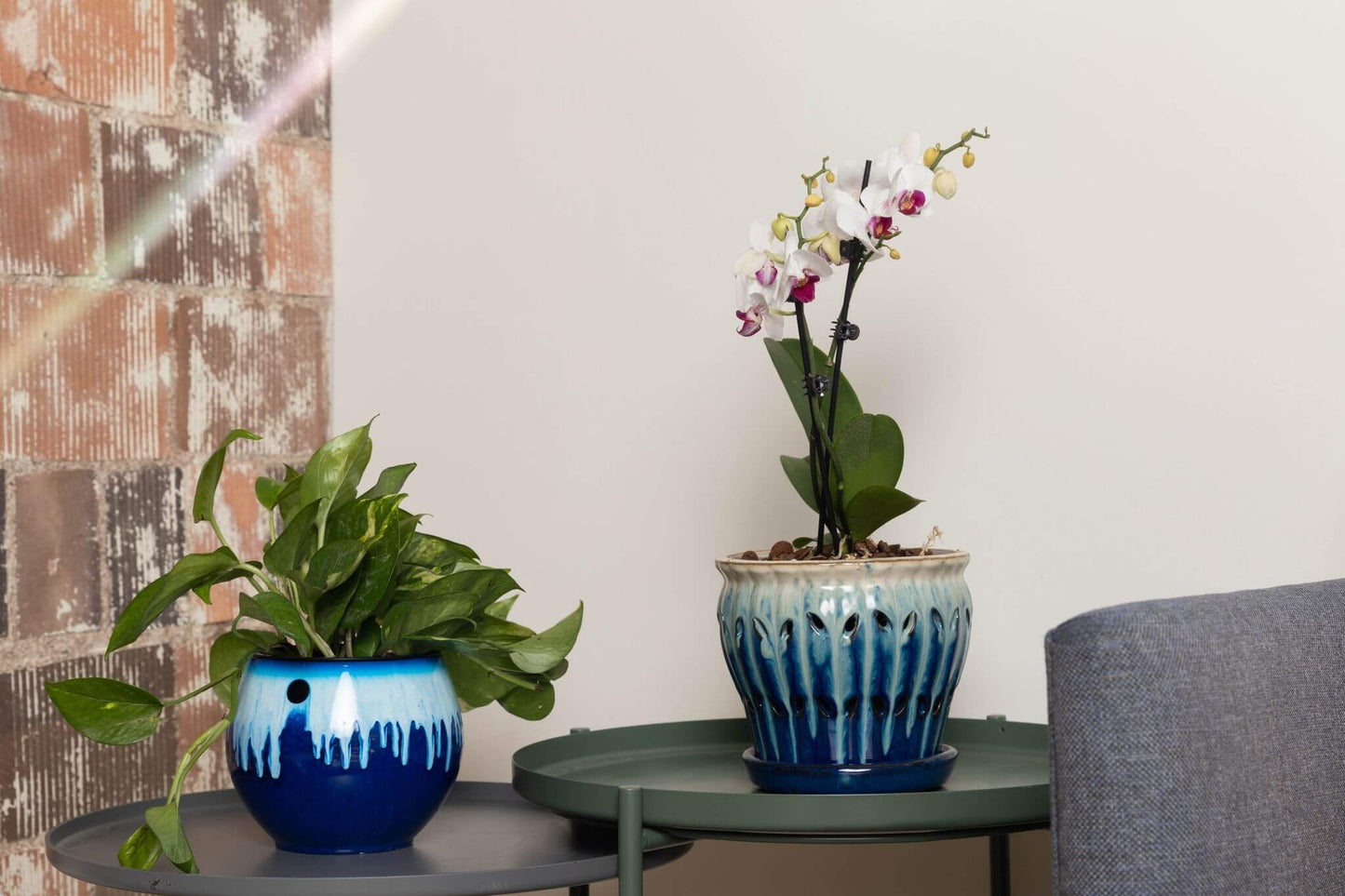6 inch  Self Watering Pot - Blizzard Blue